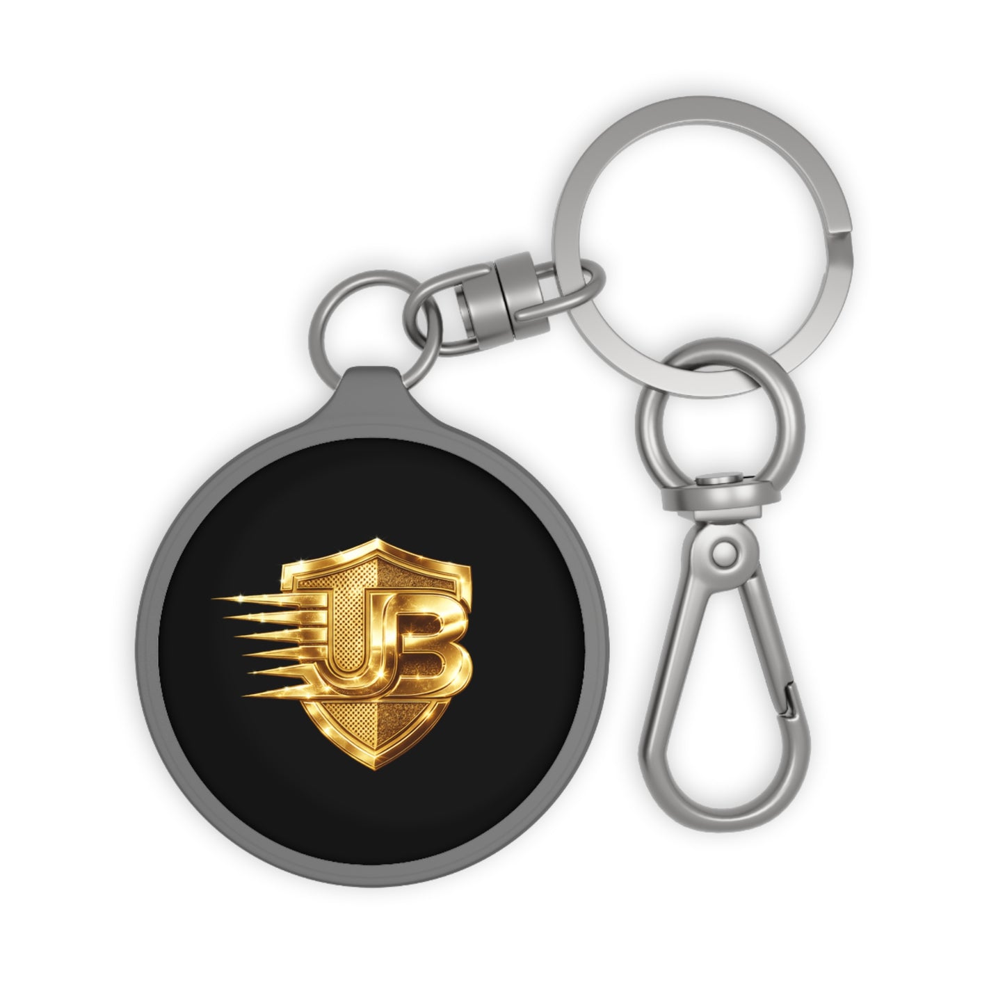 Gold Shield UB Logo Keyring Tag — Racing Emblem Keychain