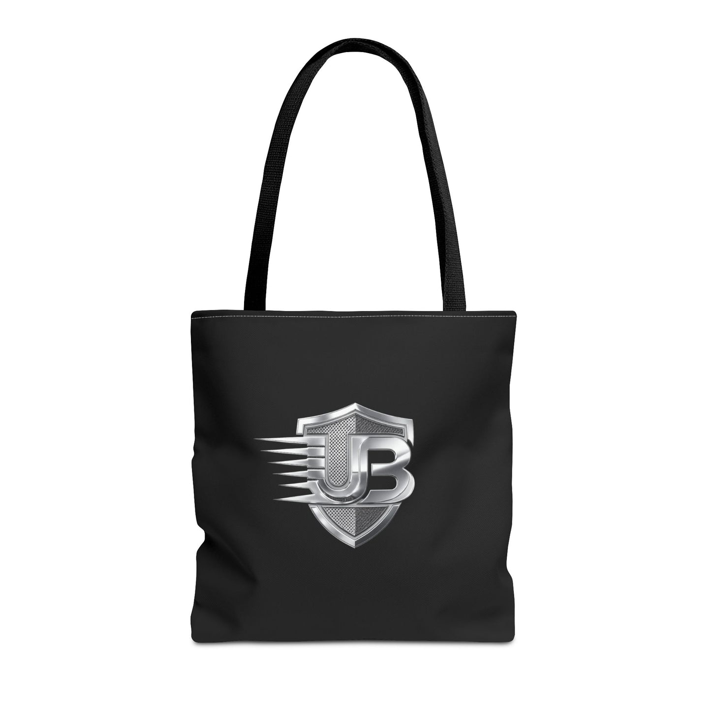 Shield Logo Tote Bag — Black Urban Badge Tote with 'UB' Emblem