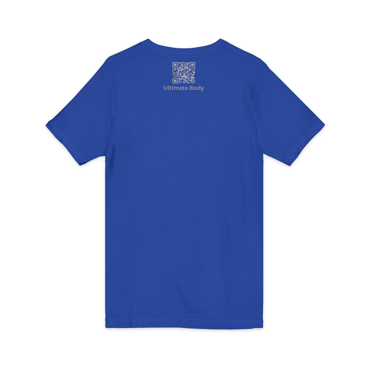 V-Neck T-Shirt — Subtle Chest Crest & QR Back Design
