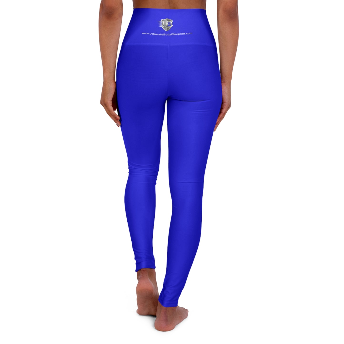 High-Waisted Yoga Leggings — Blue Logo Activewear