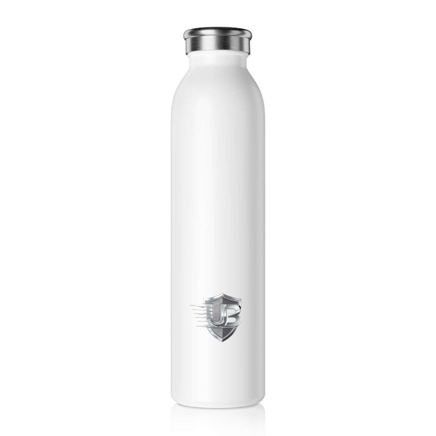 Slim Water Bottle - Stainless Steel Insulated Bottle with Minimal Shield Logo