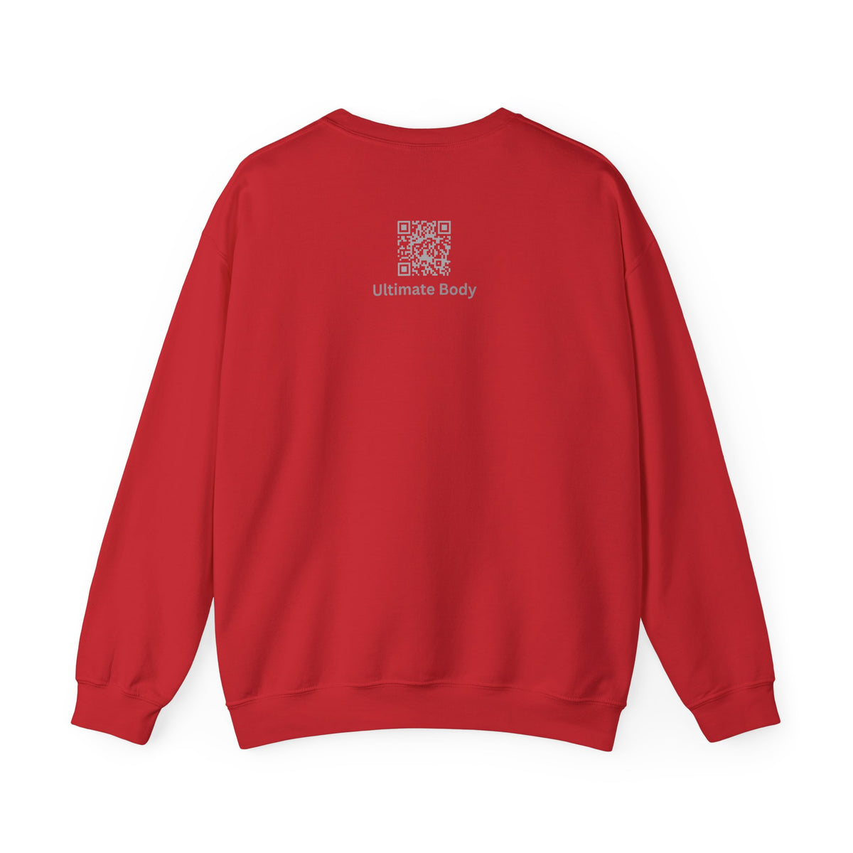 Crewneck Sweatshirt — Small Shield Logo Front & QR Code "Ultimate Body" Back