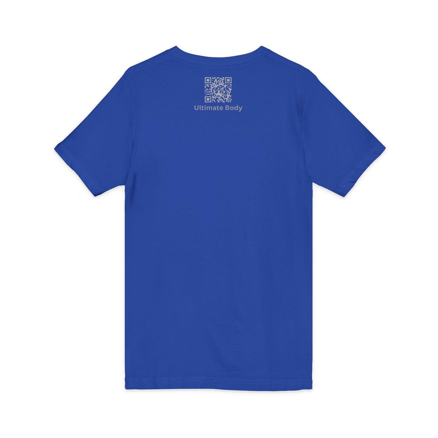 V-Neck T-Shirt — Subtle Chest Crest & QR Back Design
