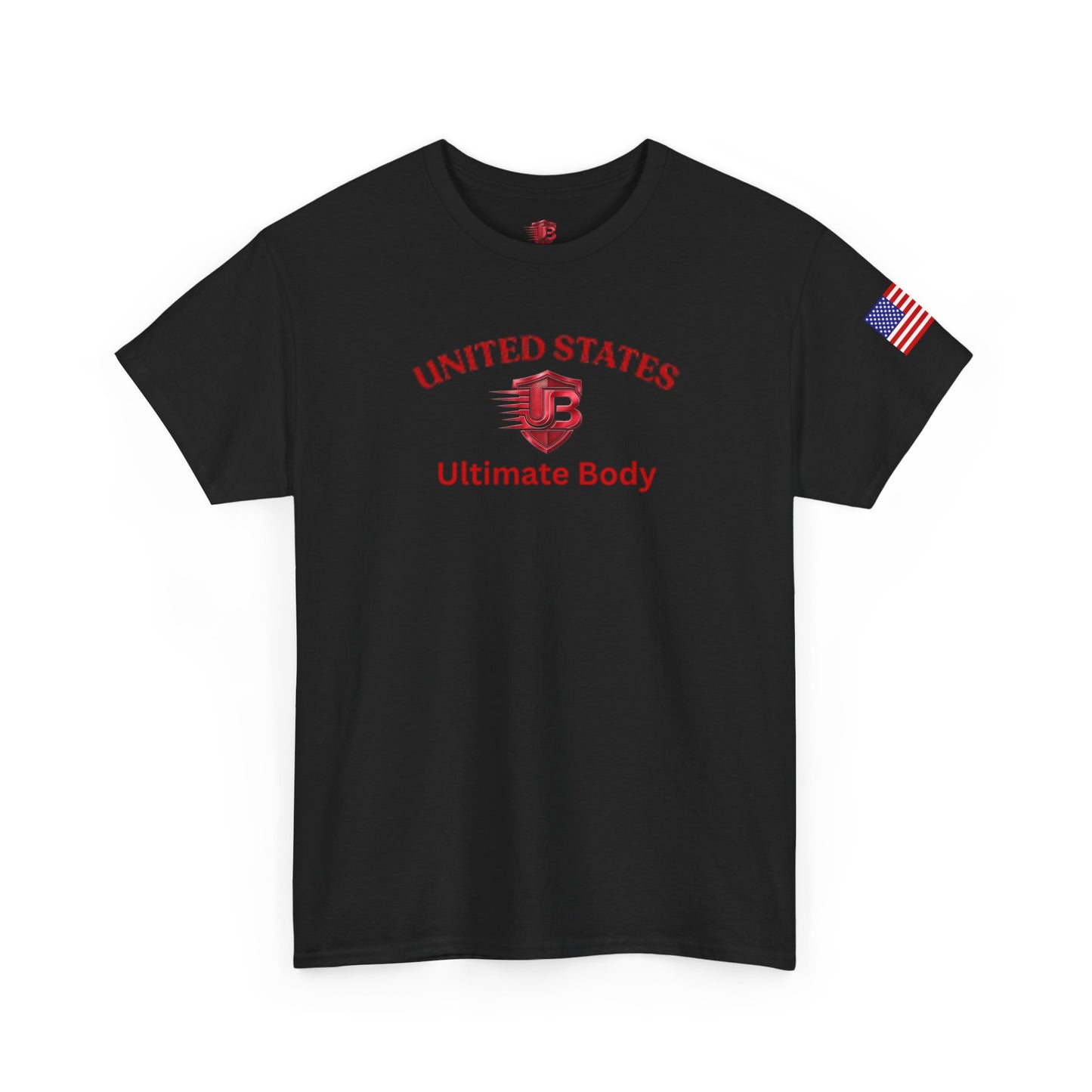 United States Flag T-Shirt — Patriotic Black Tee with Red USA Crest