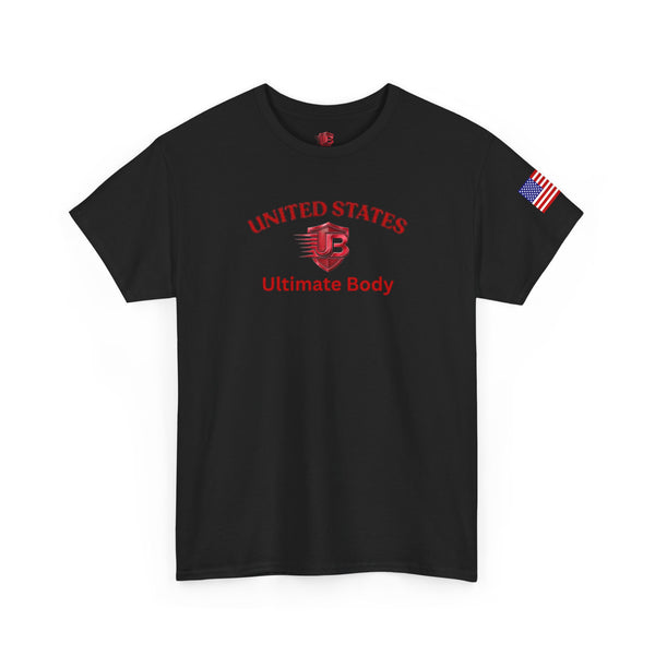 United States Flag T-Shirt — Patriotic Black Tee with Red USA Crest