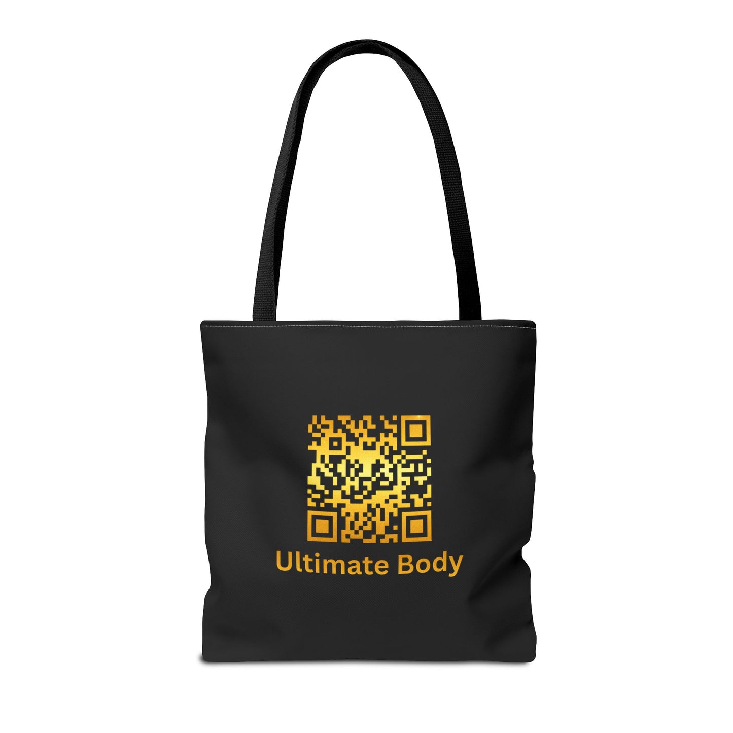 Ultimate Body QR Code Tote Bag — Gold Emblem Gym Tote