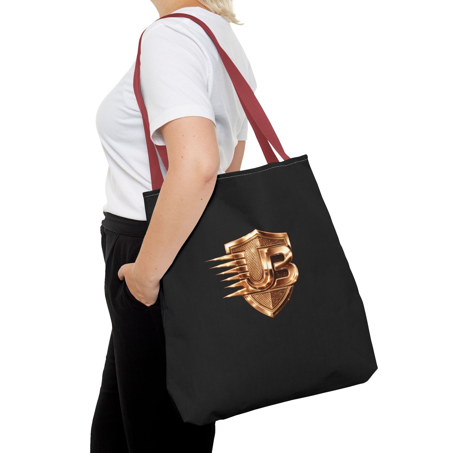 Ultimate Body QR Tote Bag — Black Logo Shield Design