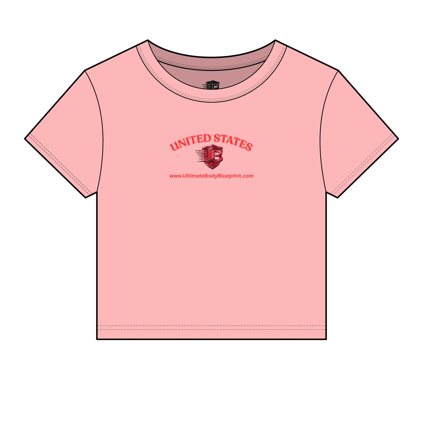 United States UB Shield Crop Tee — Red Logo Women's Baby T-Shirt