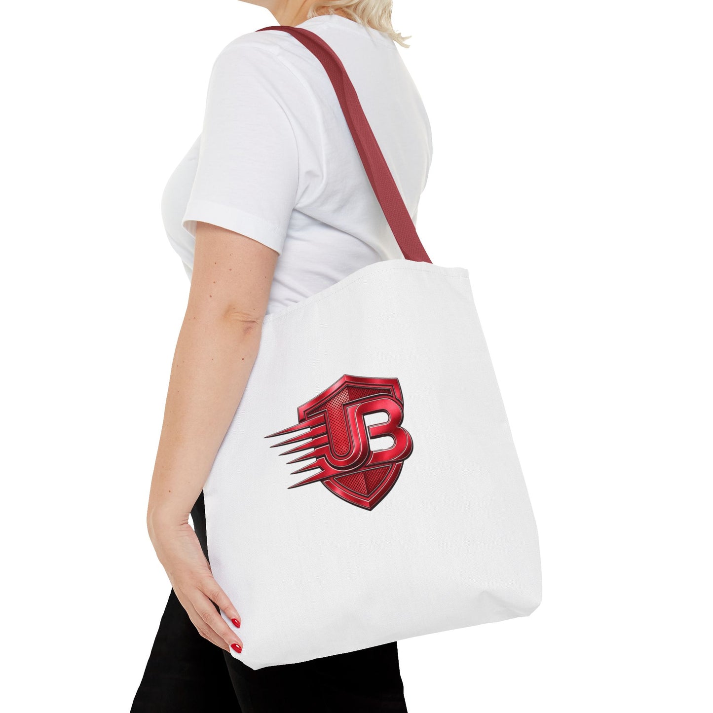Red Shield JB Logo Tote Bag — Branded Lightweight Cotton Carryall
