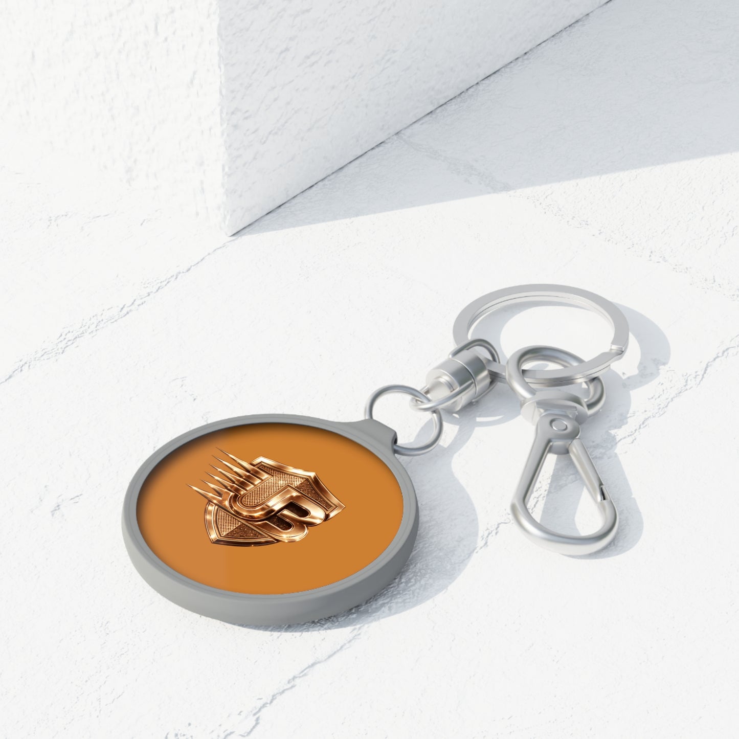 Monogram Shield Keyring Tag — Personalized JB Metal Keychain