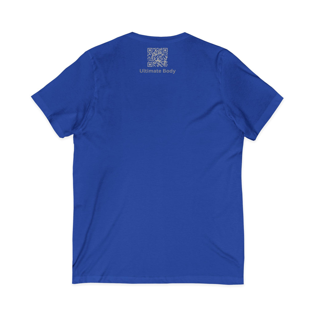 V-Neck T-Shirt — Subtle Chest Crest & QR Back Design