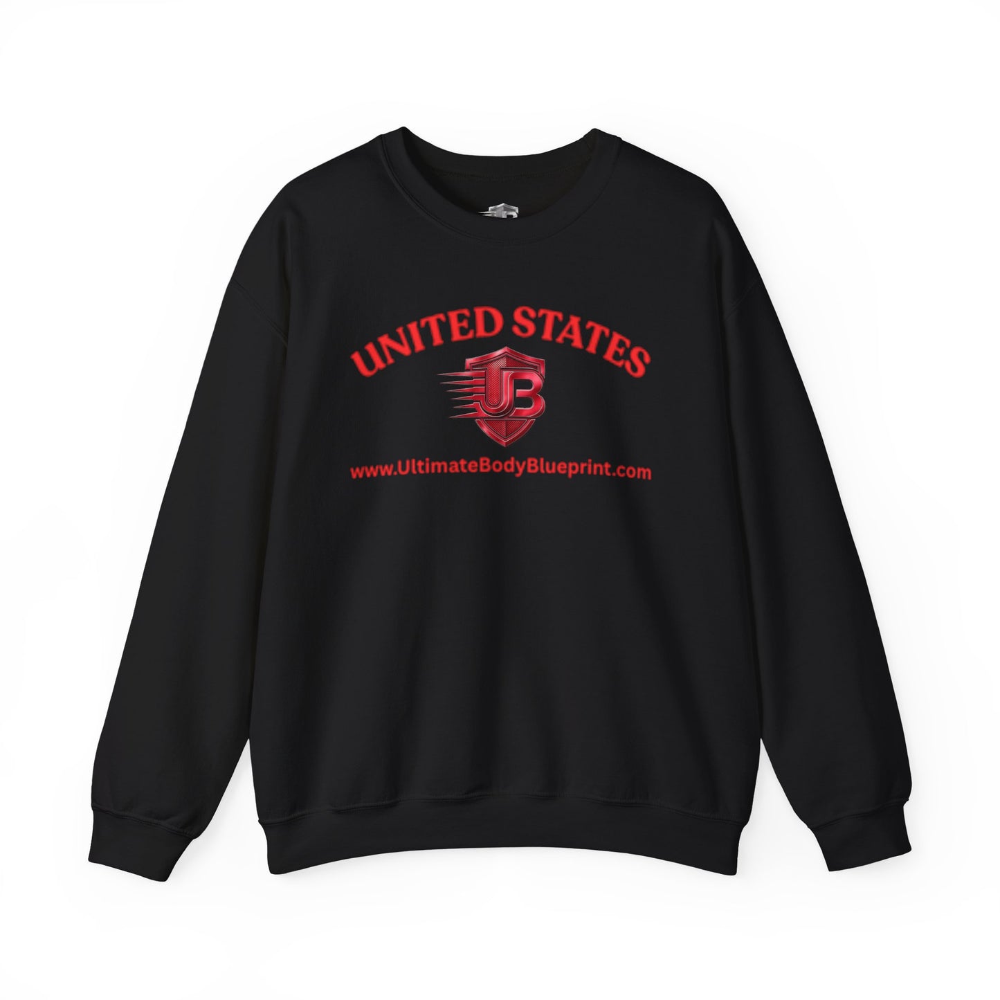 United States Blaze Logo Crewneck Sweatshirt — Red Emblem Athletic Pullover