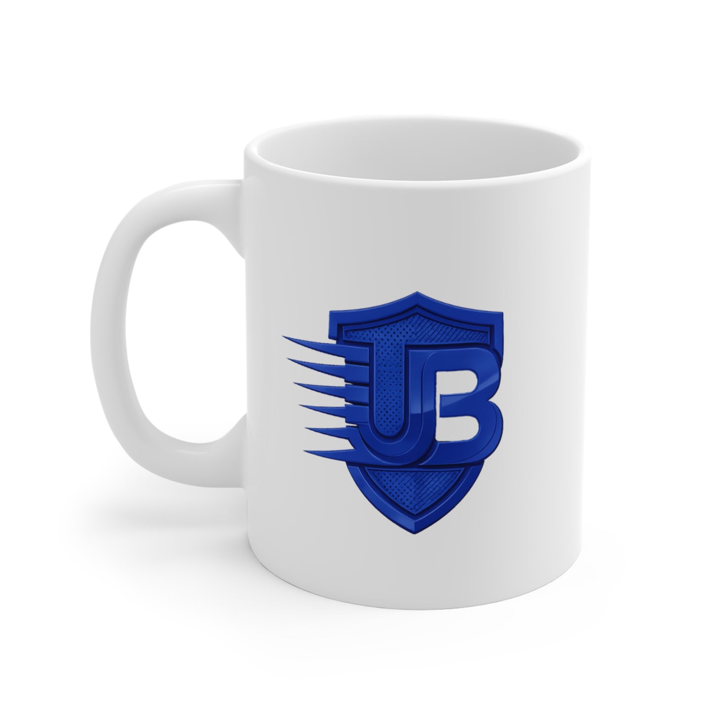 UB Shield Logo Mug — Blue Emblem 11oz Ceramic Coffee Cup