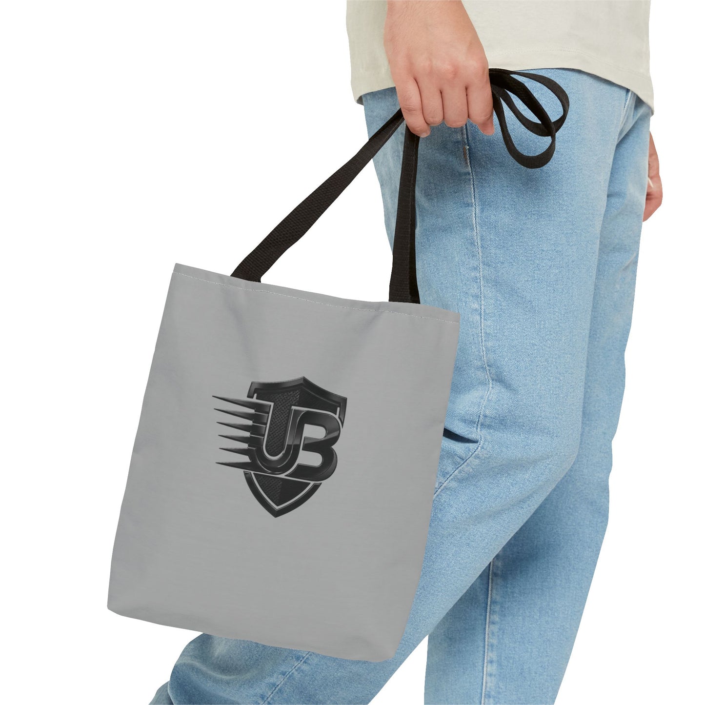 Urban Shield Logo Tote Bag — Branded Grey All-Over Print Tote