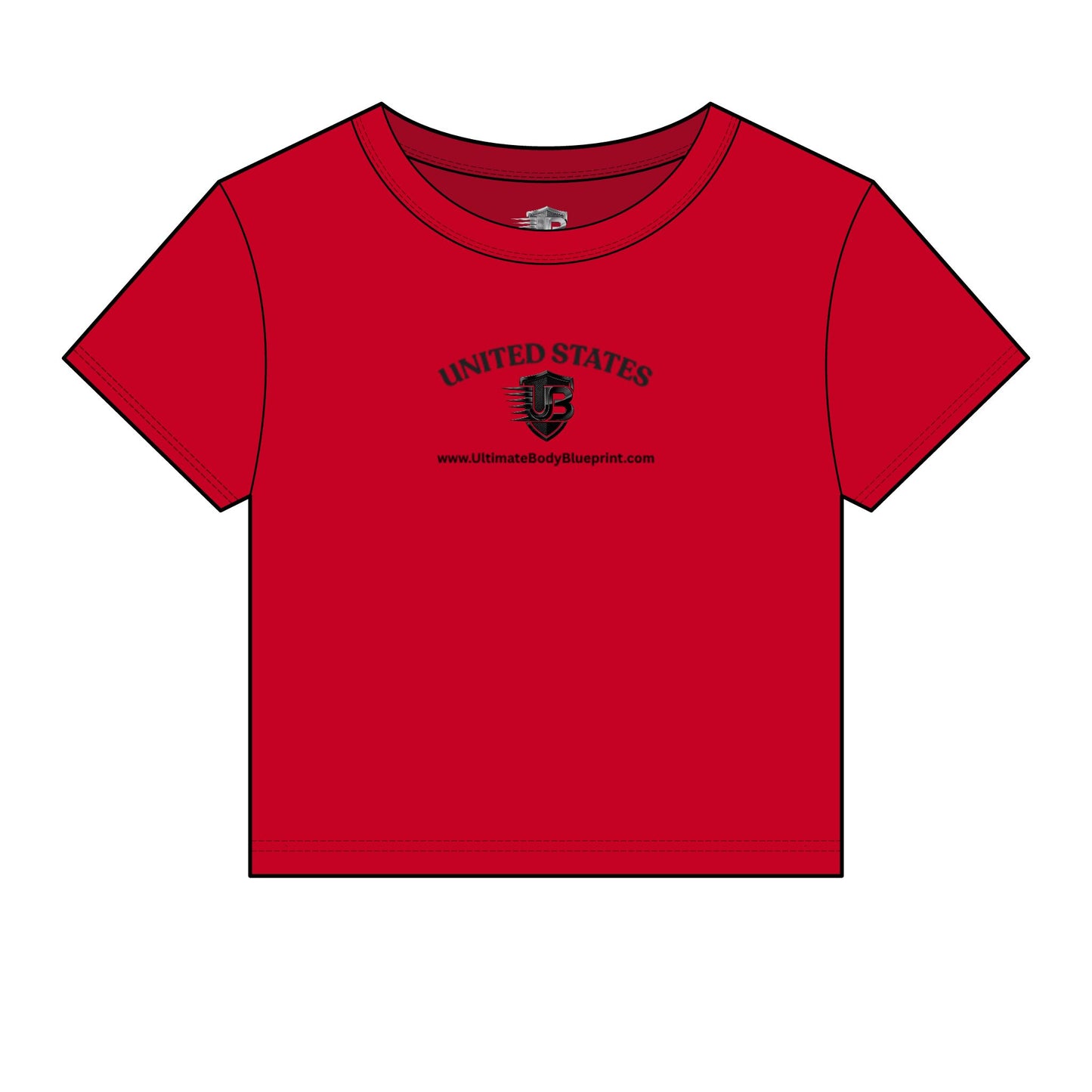 United States UB Shield Women's Baby Tee — Ultimate Body Blueprint Logo Crop Top