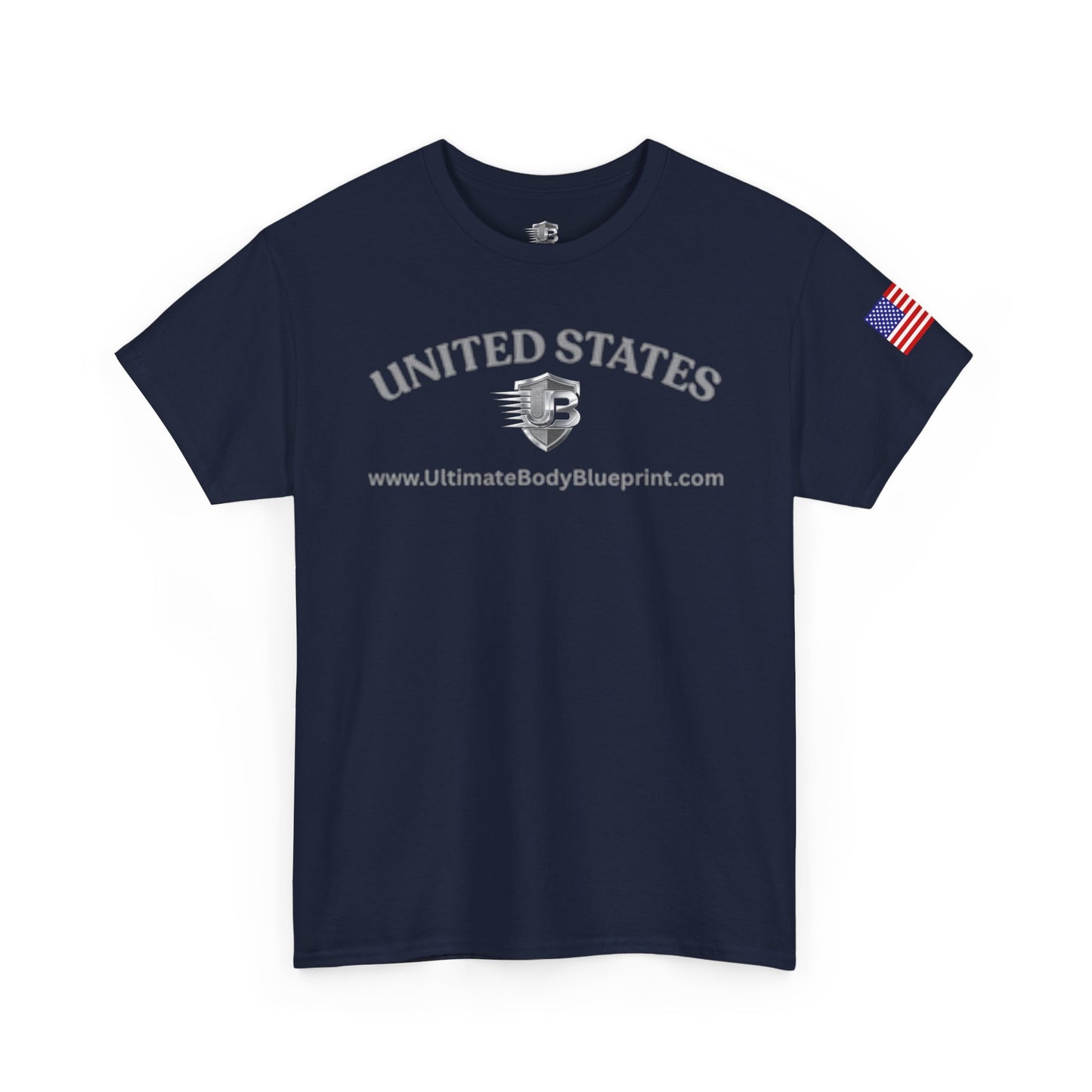 United States Shield T‑Shirt — Patriotic Flag Sleeve Tee