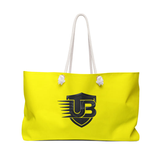 Yellow Logo Weekender Bag — UltimateBodyBlueprint Travel Tote