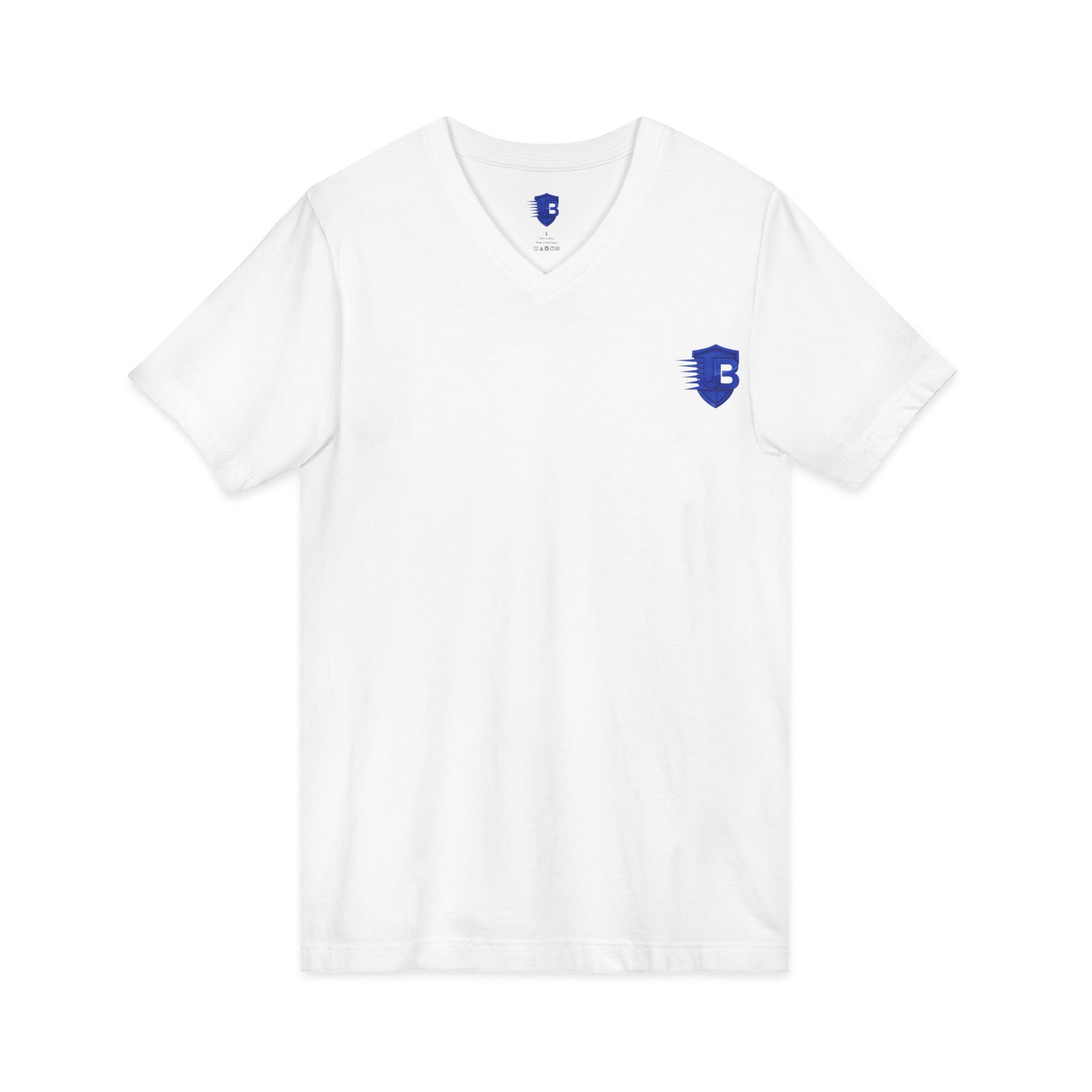 V-Neck Fitness Tee with 'Ultimate Body' QR Back & Shield Logo