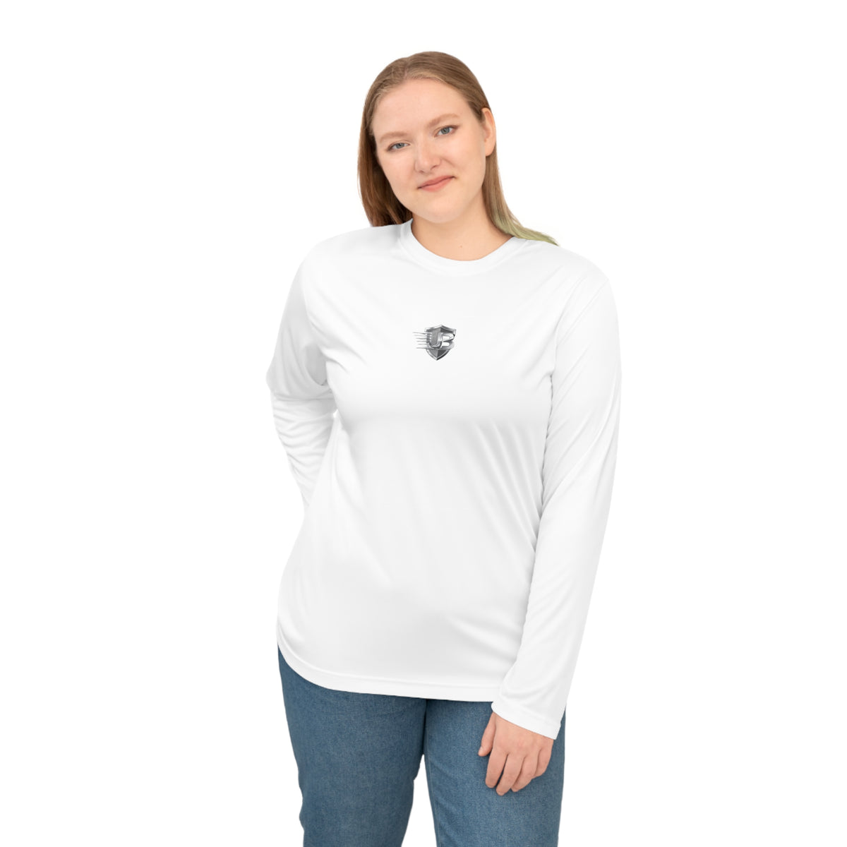 Performance Long Sleeve Shirt — Ultimate Body Blueprint Logo & QR Tech Tee