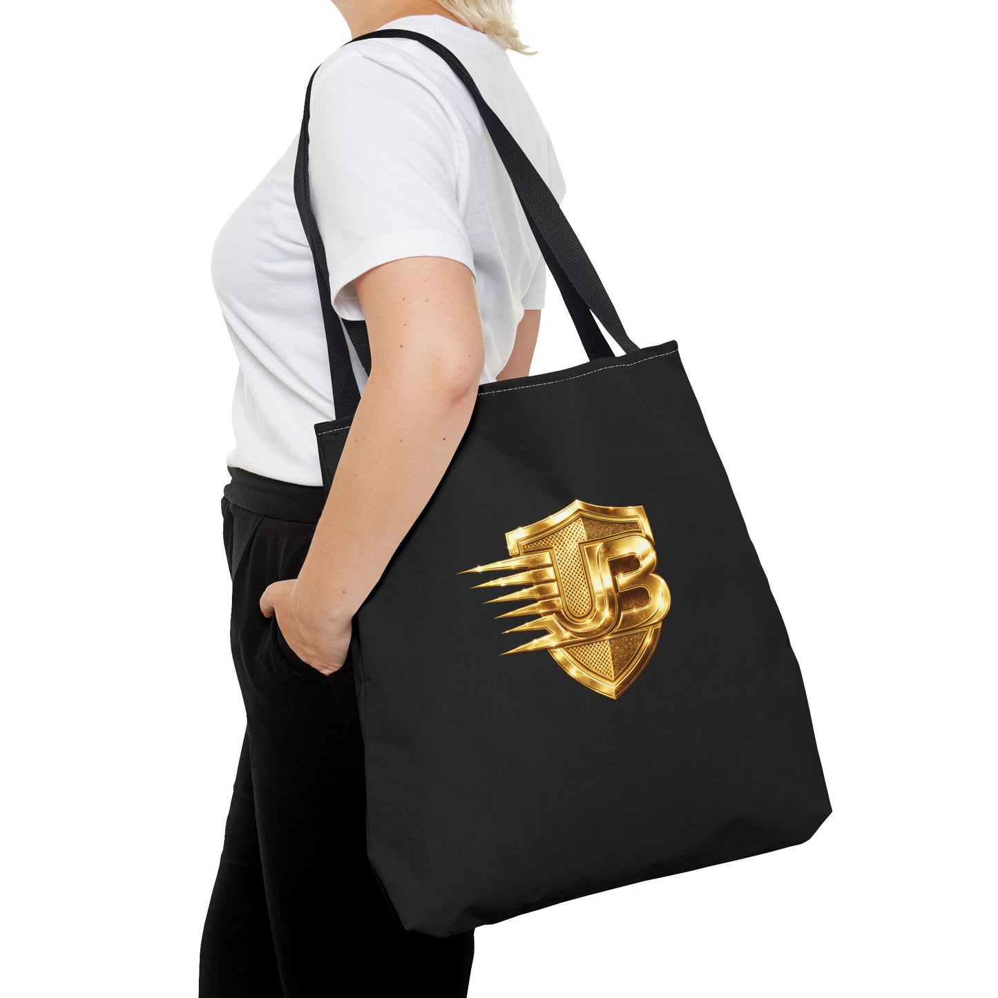 Ultimate Body QR Code Tote Bag — Gold Emblem Gym Tote