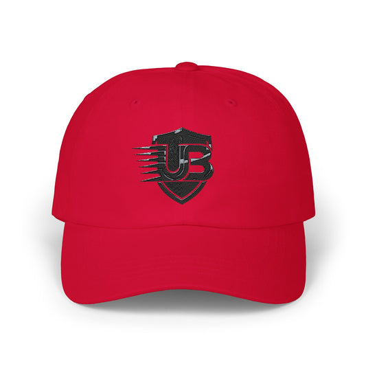 Distressed Shield Dad Cap - Vintage Racing Emblem Baseball Hat