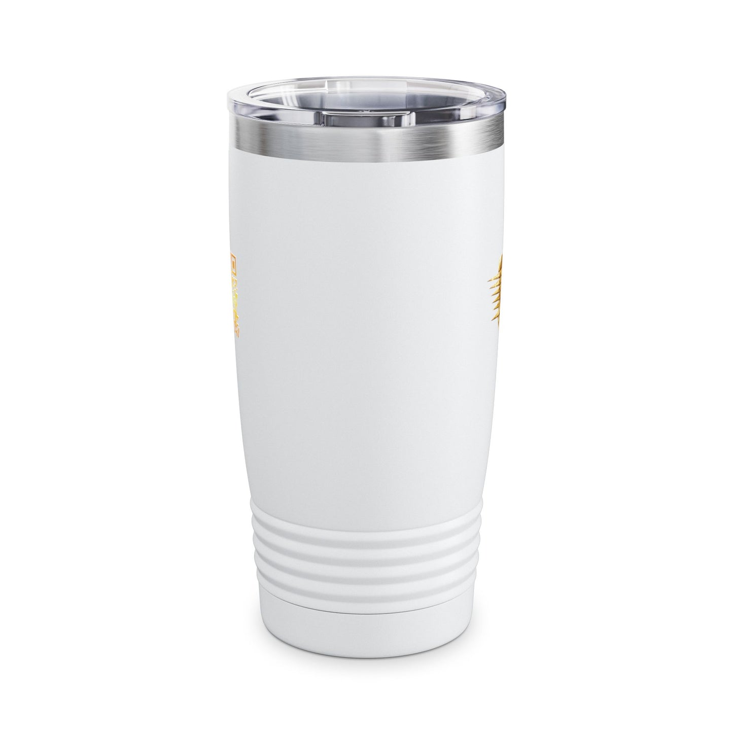 20oz Ringneck Tumbler — Gold Racing Shield Logo Stainless Travel Cup