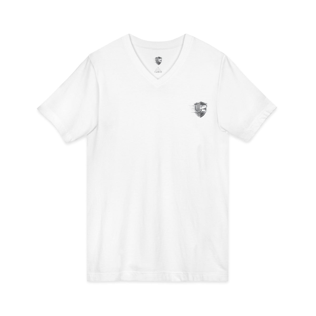 V-Neck Fitness Tee with 'Ultimate Body' QR Back & Shield Logo