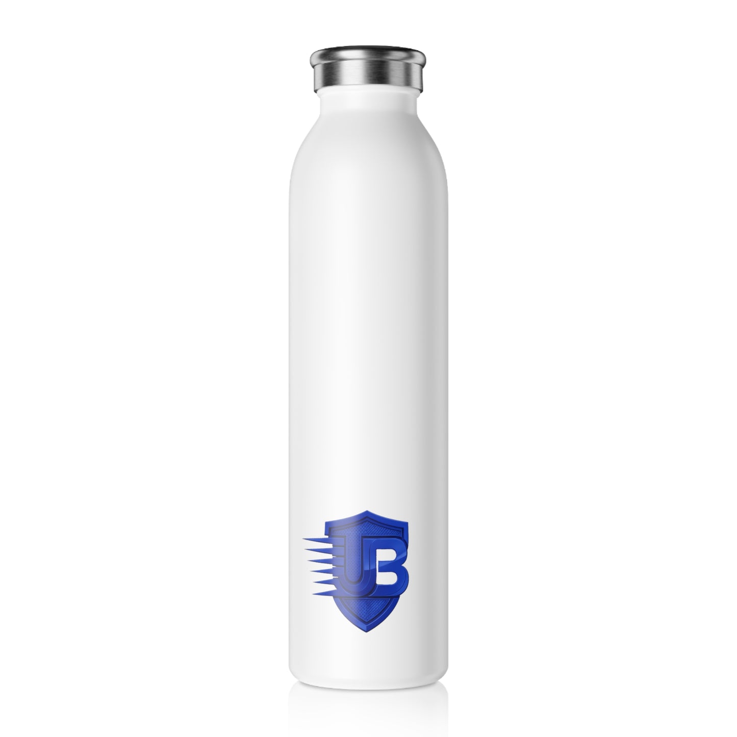 Slim Water Bottle with Blue Shield Logo — Insulated Stainless Steel Bottle