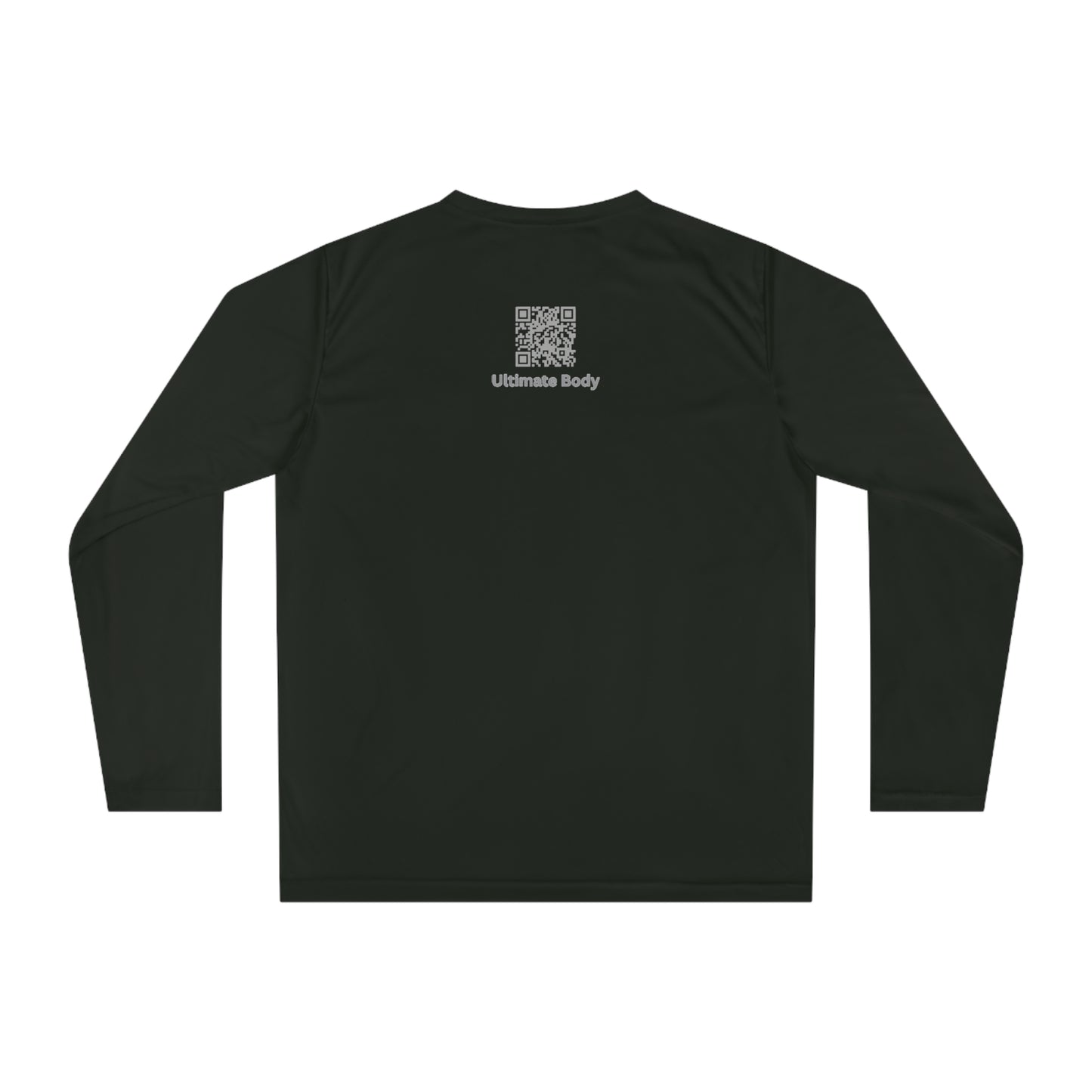 Performance Long Sleeve Shirt — Minimal QR Logo "Ultimate Body" Athletic Tee