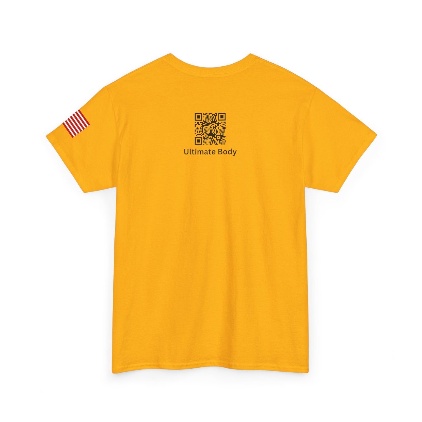 United States Logo Tee — Patriotic Yellow T‑Shirt with American Flag Sleeve