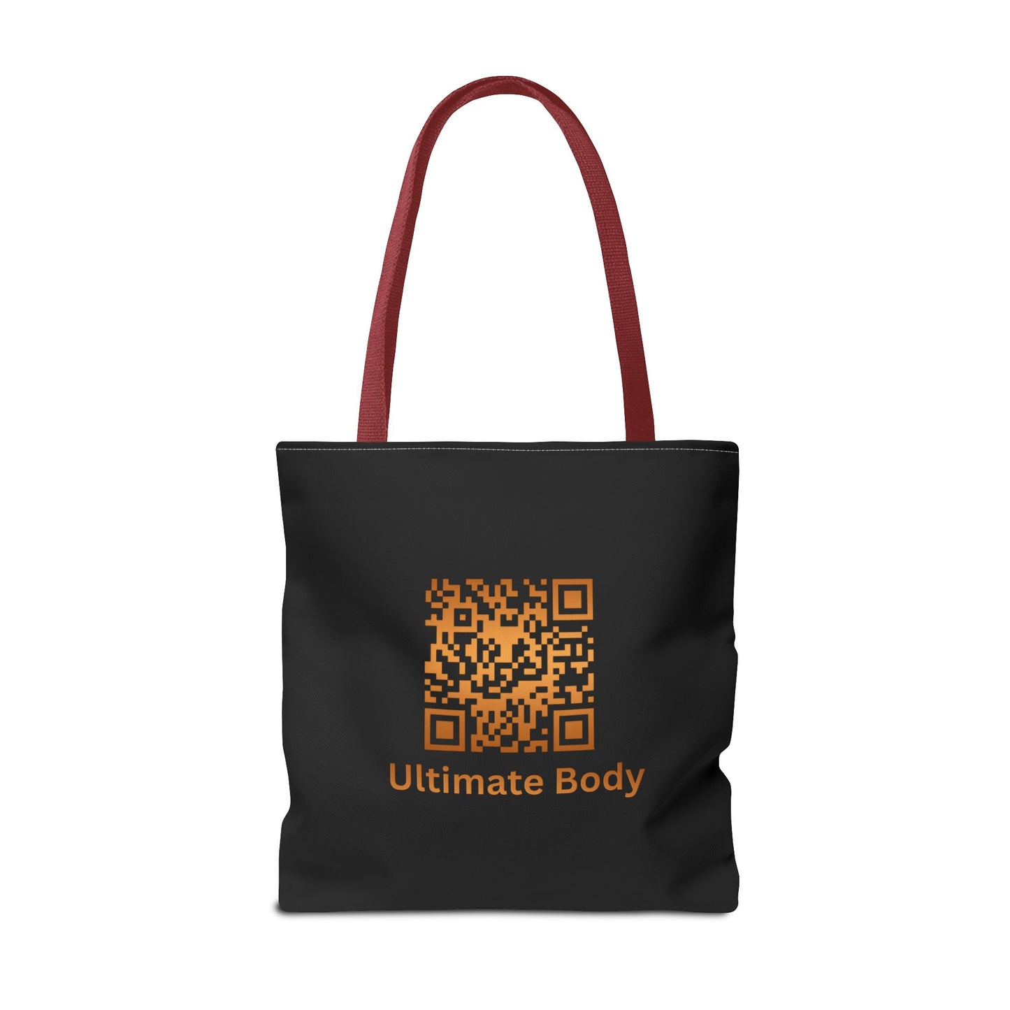 Ultimate Body QR Tote Bag — Black Logo Shield Design