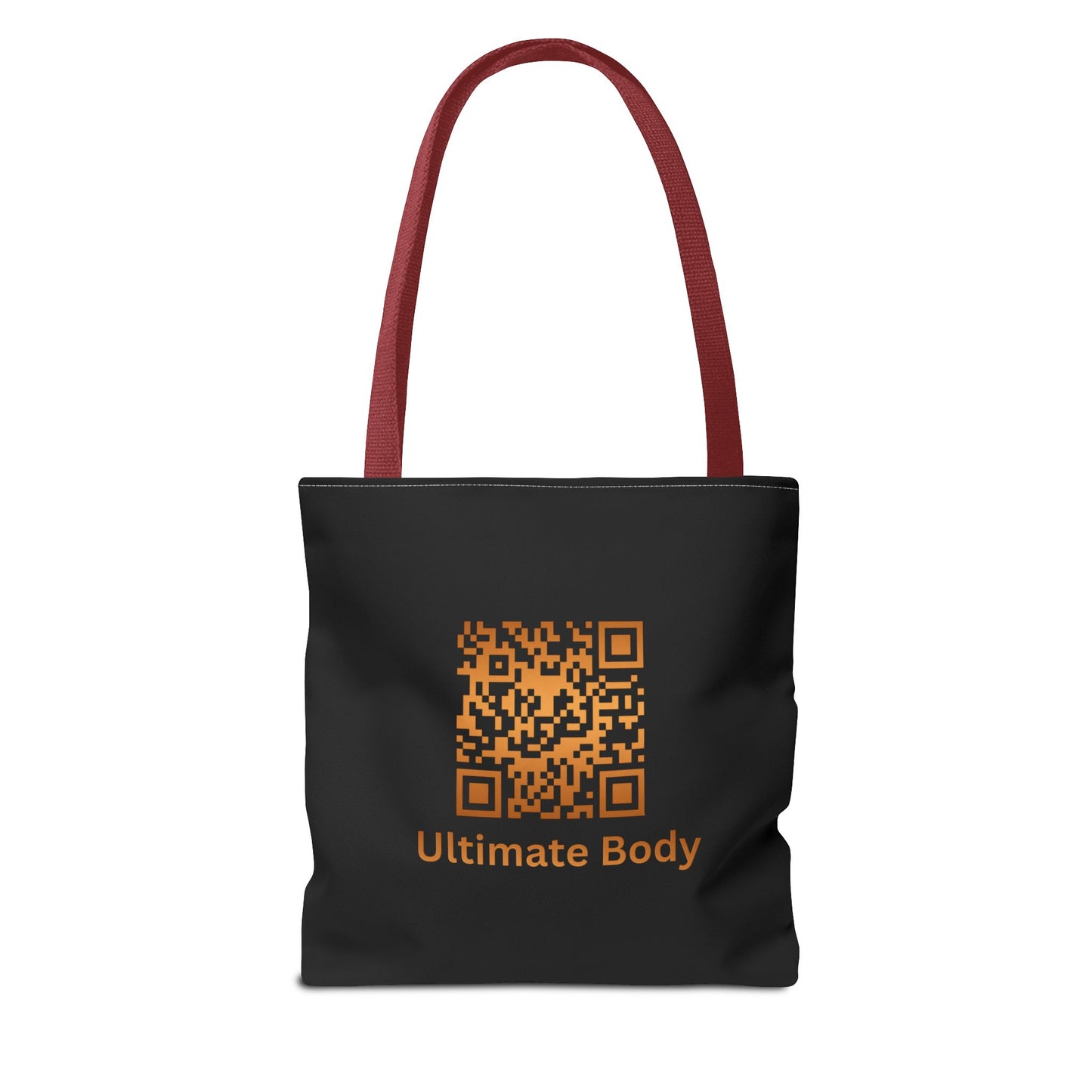 Ultimate Body QR Tote Bag — Black Logo Shield Design