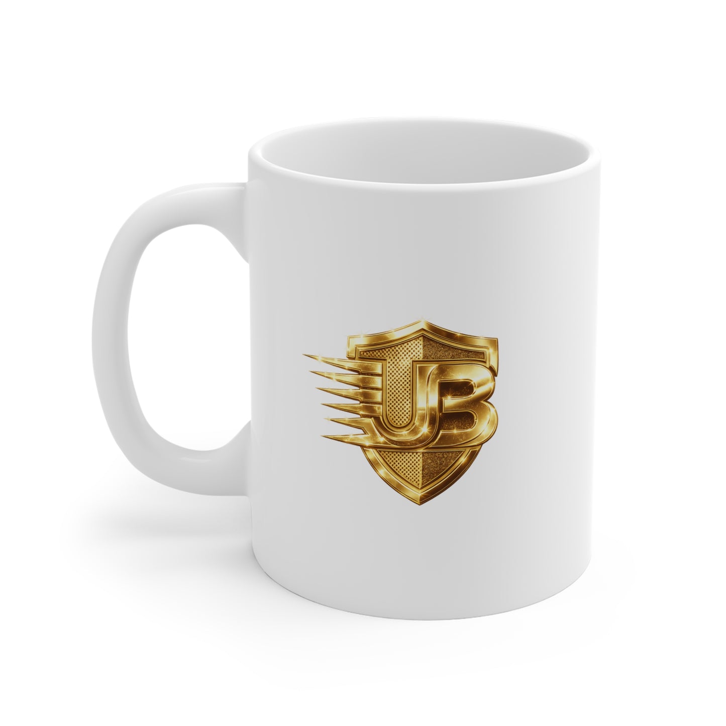 Gold Shield Logo Mug — 11oz Branded Ceramic Coffee Cup