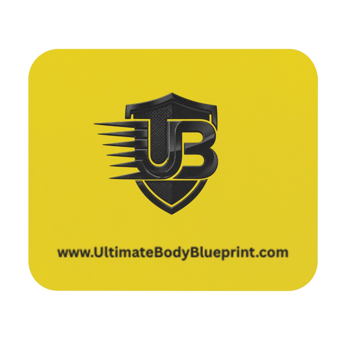 Yellow Racing Shield Mouse Pad — UB Logo Gaming Desk Mat