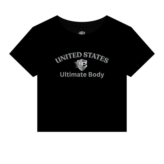 United States Shield Logo Crop Tee — Women's Micro Rib Baby T-Shirt