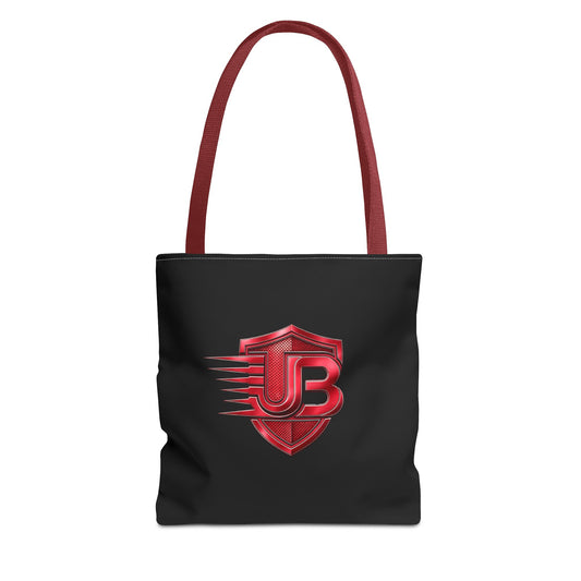 Speed Shield Logo Tote Bag — Black & Red Branded AOP Tote
