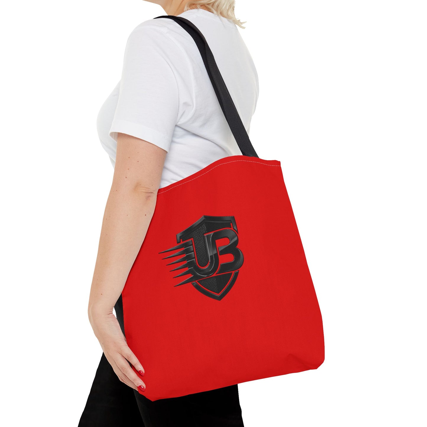 Red Shield Logo Tote Bag — UB Emblem All-Over Print