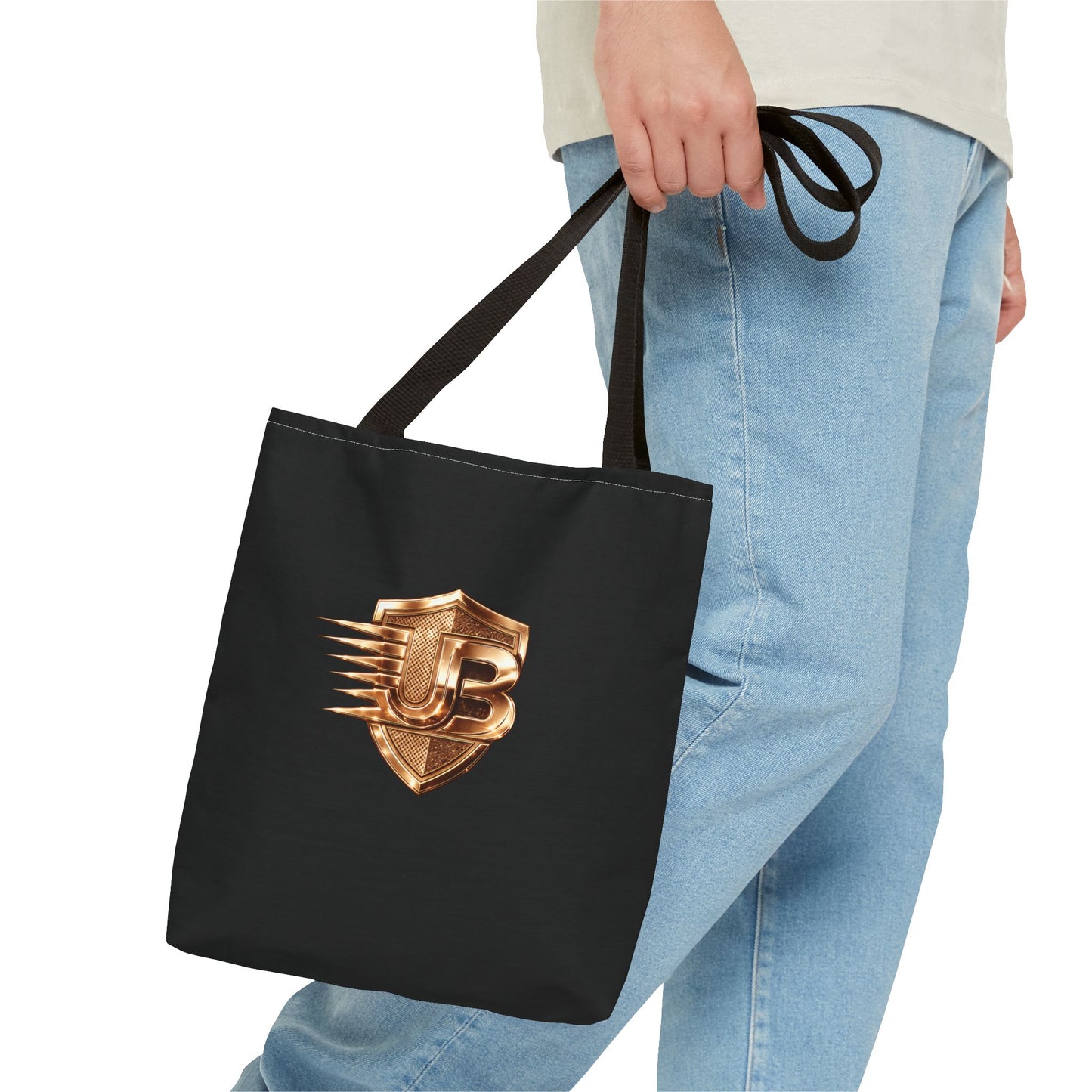 Ultimate Body QR Tote Bag — Black Logo Shield Design