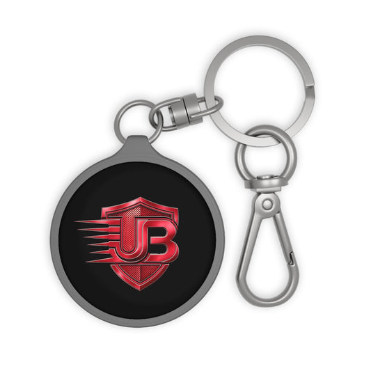 Red Shield JB Logo Keyring Tag — Racing Emblem Keychain