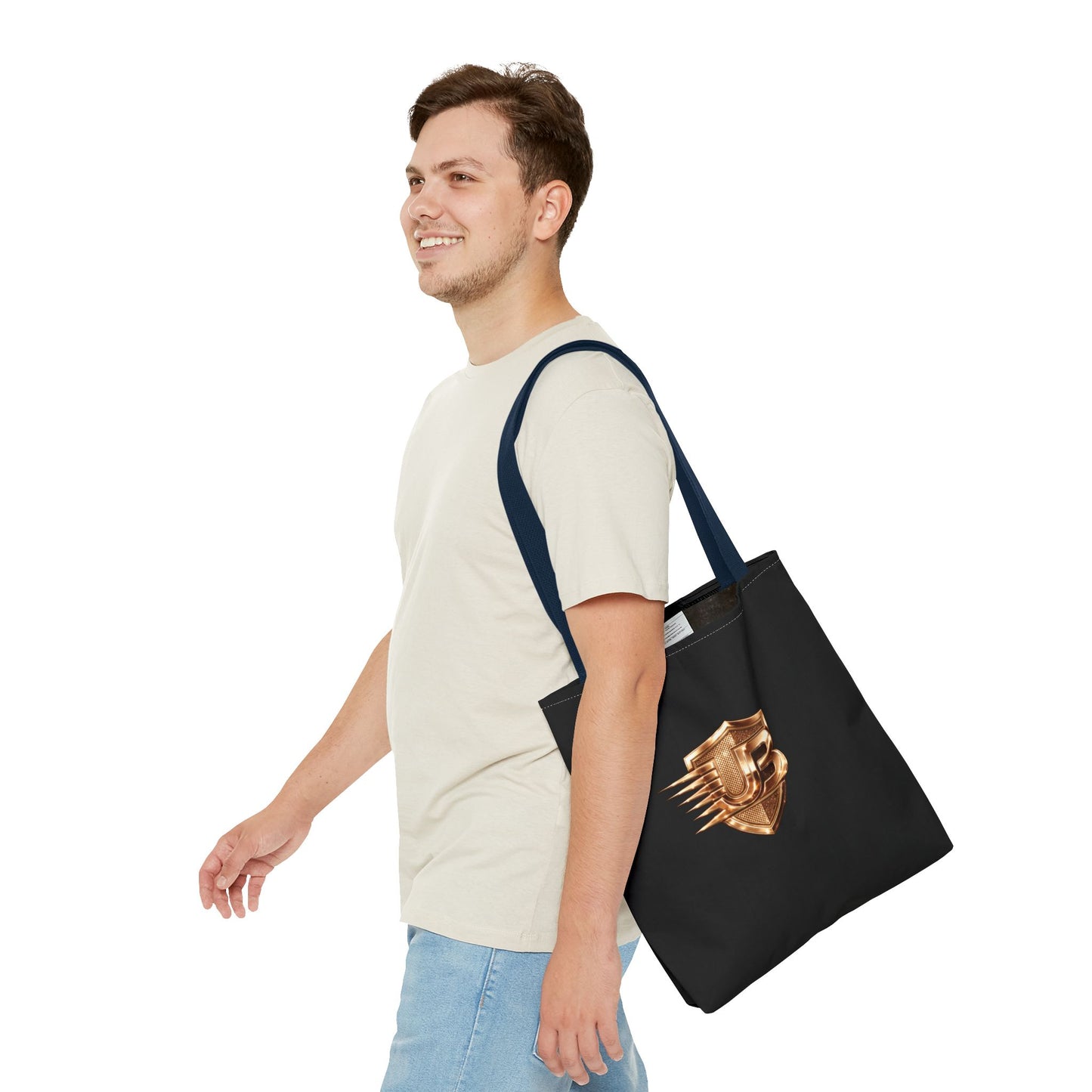 Ultimate Body QR Tote Bag — Black Logo Shield Design