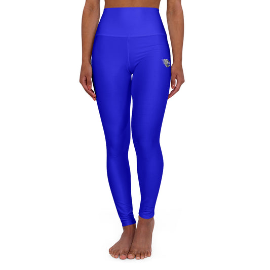 High-Waisted Yoga Leggings — Blue Logo Activewear
