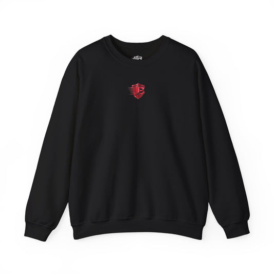 United States Blaze Logo Crewneck Sweatshirt — Red Emblem Athletic Pullover