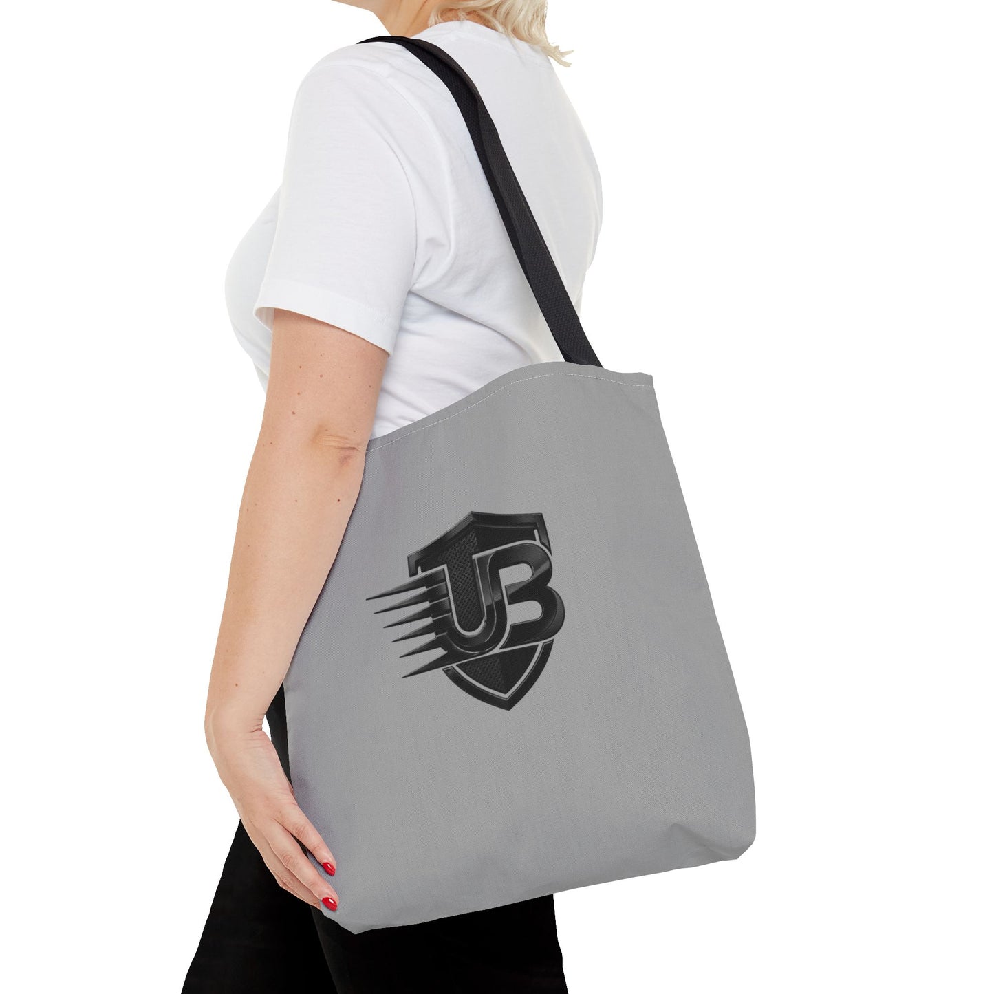 Urban Shield Logo Tote Bag — Branded Grey All-Over Print Tote