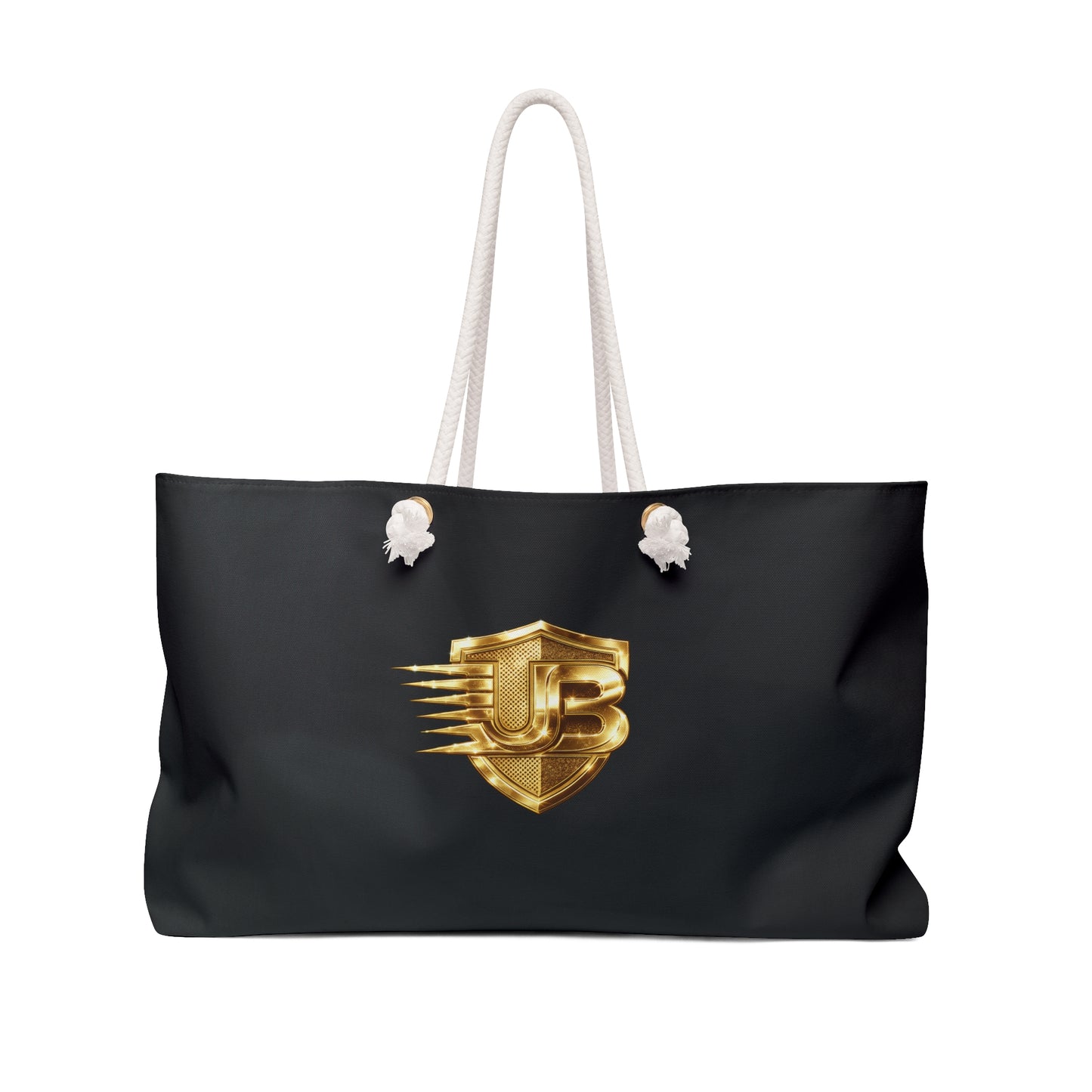 Ultimate Body QR Weekender Bag — Black Travel Tote with Gold Logo