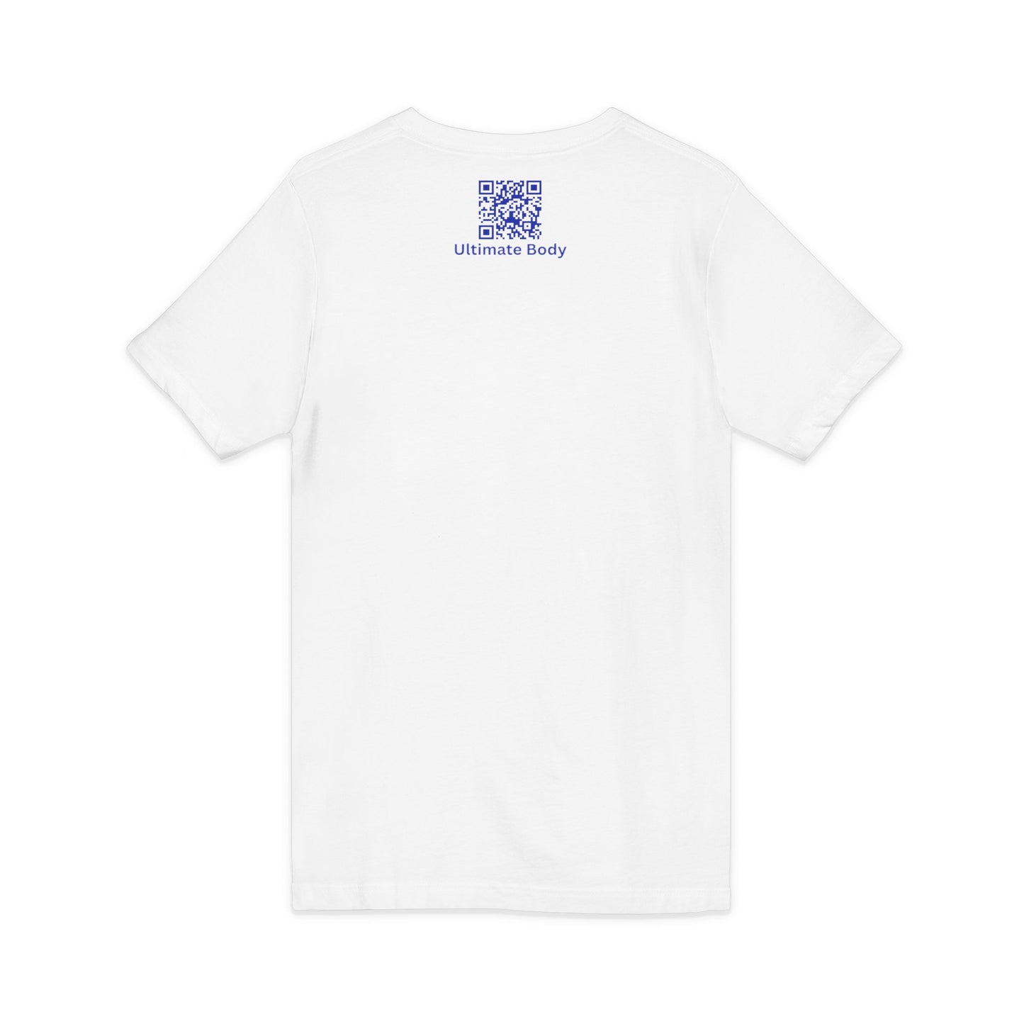 V-Neck Fitness Tee with 'Ultimate Body' QR Back & Shield Logo