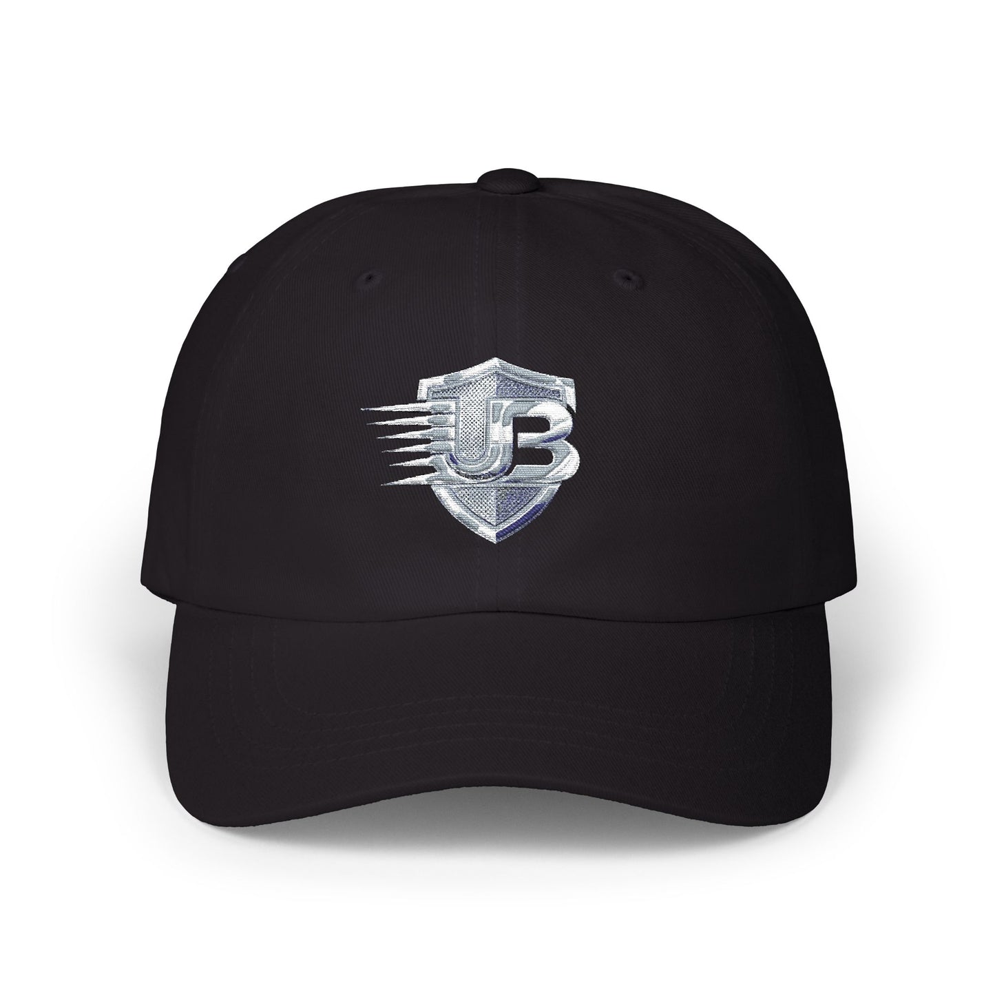 Embroidered Speed Shield Dad Cap — Classic Baseball Hat with 'B' Logo