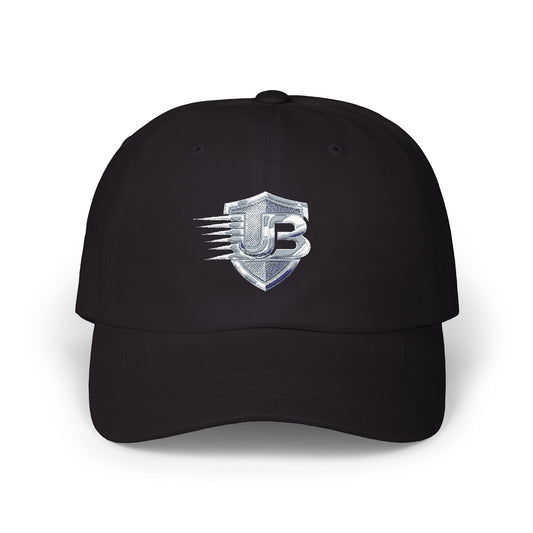 Embroidered Speed Shield Dad Cap — Classic Baseball Hat with 'B' Logo