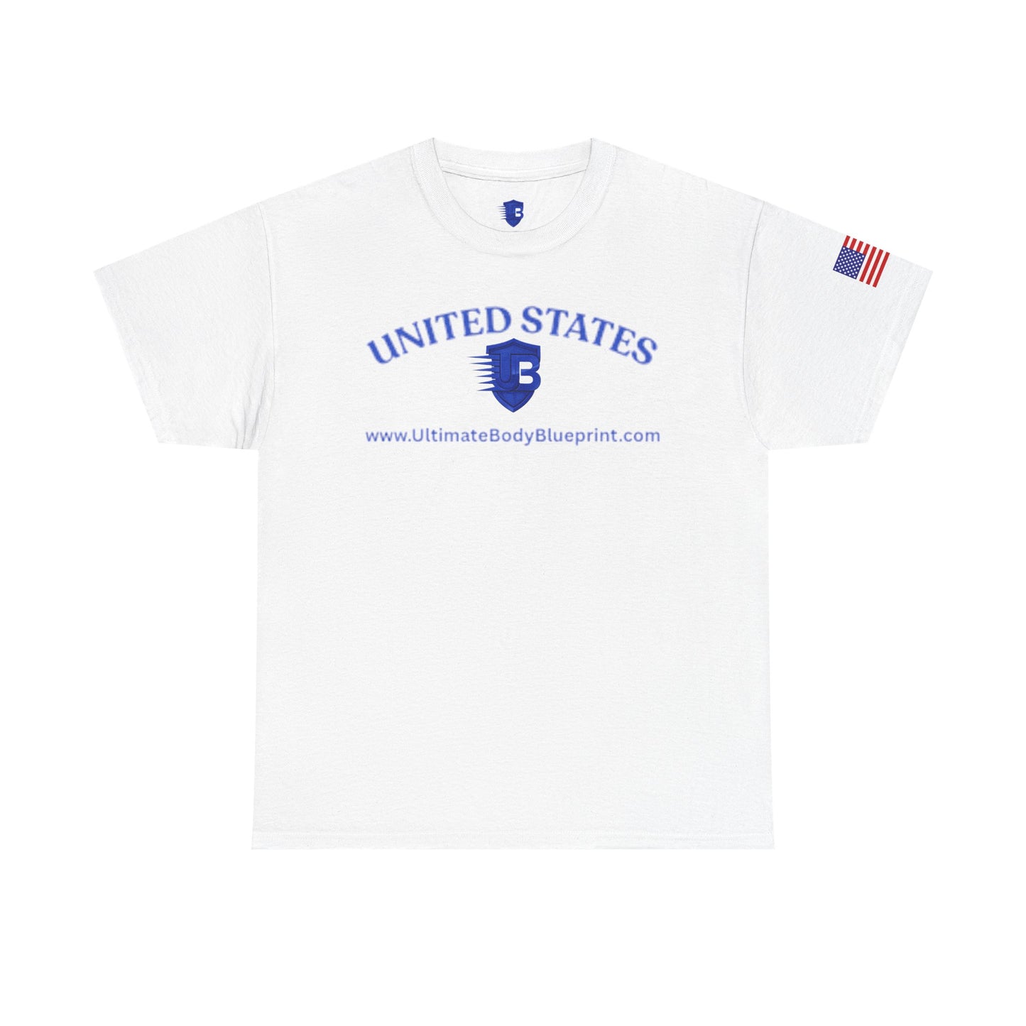 United States Logo T-Shirt — USA Flag Sleeve Tee with 'United States' Text