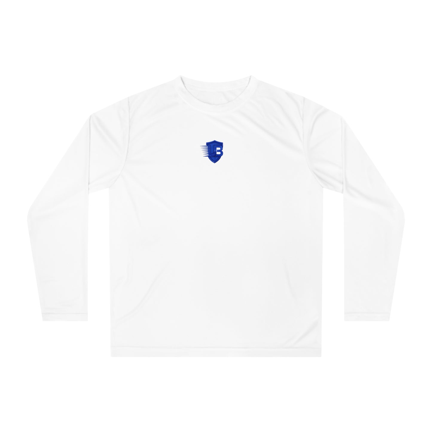 Performance Long Sleeve Shirt — Ultimate Body Blueprint Logo & QR Tech Tee