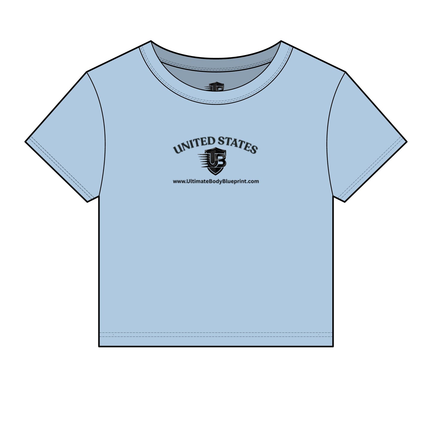 United States UB Shield Crop Tee — UltimateBodyBlueprint Logo Women's Baby T-Shirt